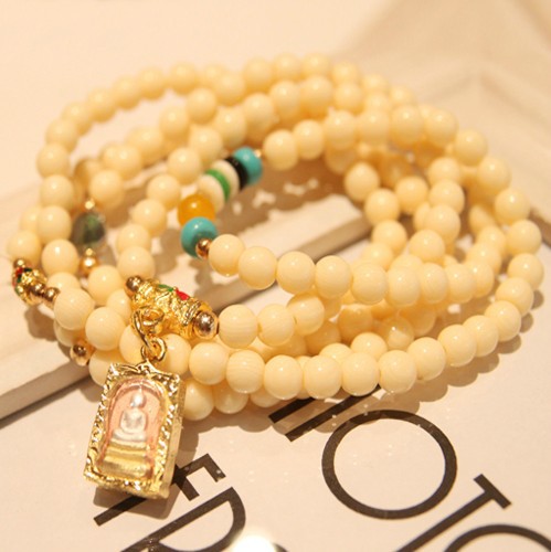 天然原石 多层圈手链 招财开运时尚开光泰国佛牌手链女图片,天然原石