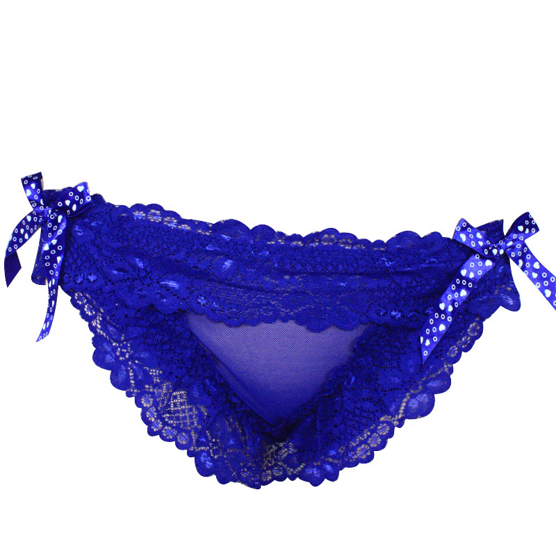 网纱透视女式三角内裤批发  颜色:浅粉,粉红,大红,玫红,肤色,蓝色