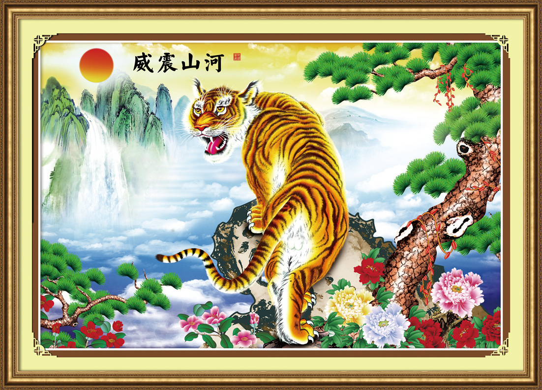 3d丝蒂尔十字绣sdr5d208威震山河(亮线)木盒5d十字绣批发