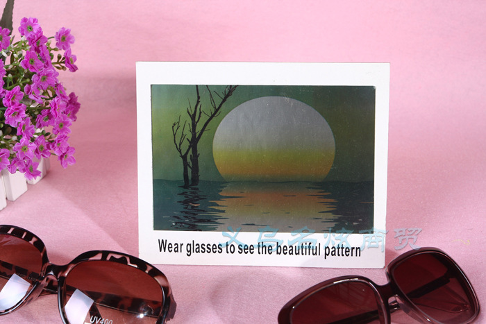 偏光太阳镜测试卡偏光测试卡各种精美图案偏光太阳镜测试卡