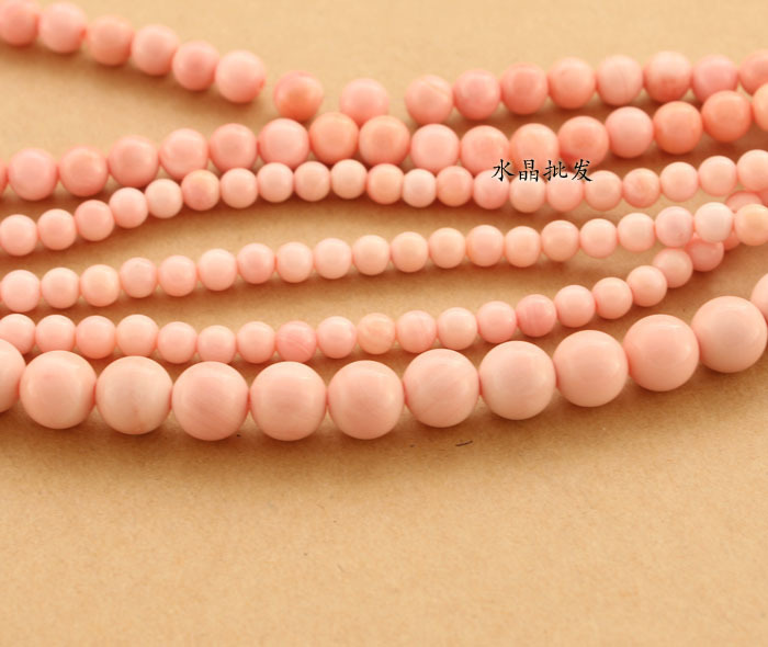 天然粉贝壳散珠长链 天然色款 4-10mm皆有图片_20