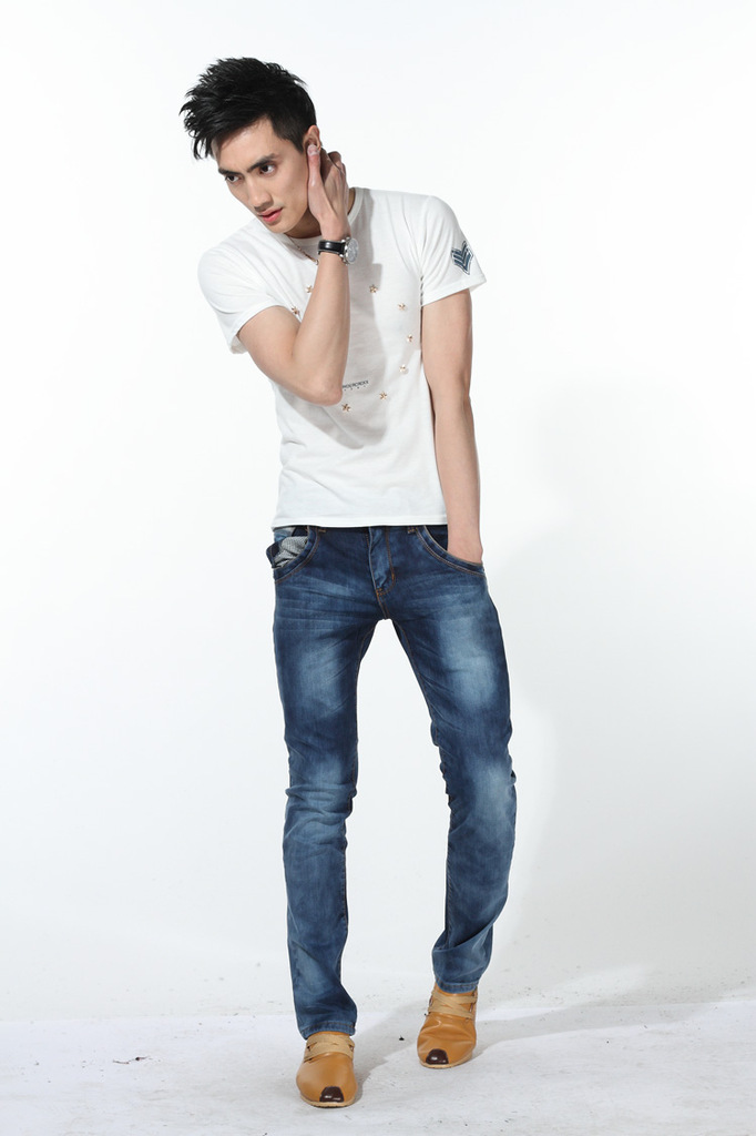 夏季简约时尚漂白水洗个性气质男人牛仔裤 厂家批发 760