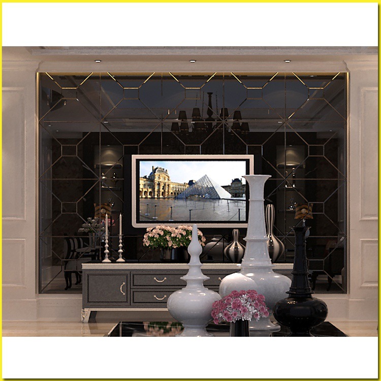 居家客厅 酒店大堂吊顶装饰玻璃拼镜 5厘灰茶镜 简约 时尚大气