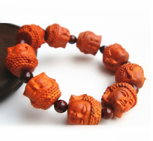 科檀佛珠佛头 如来佛祖手链2.0*9手串