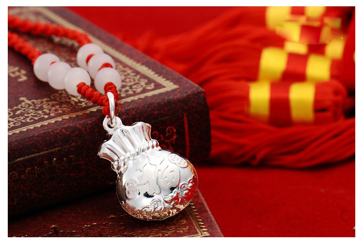 999千足银镀真金纯银福袋吊坠 首饰定做 铜银金饰品加工订制批发