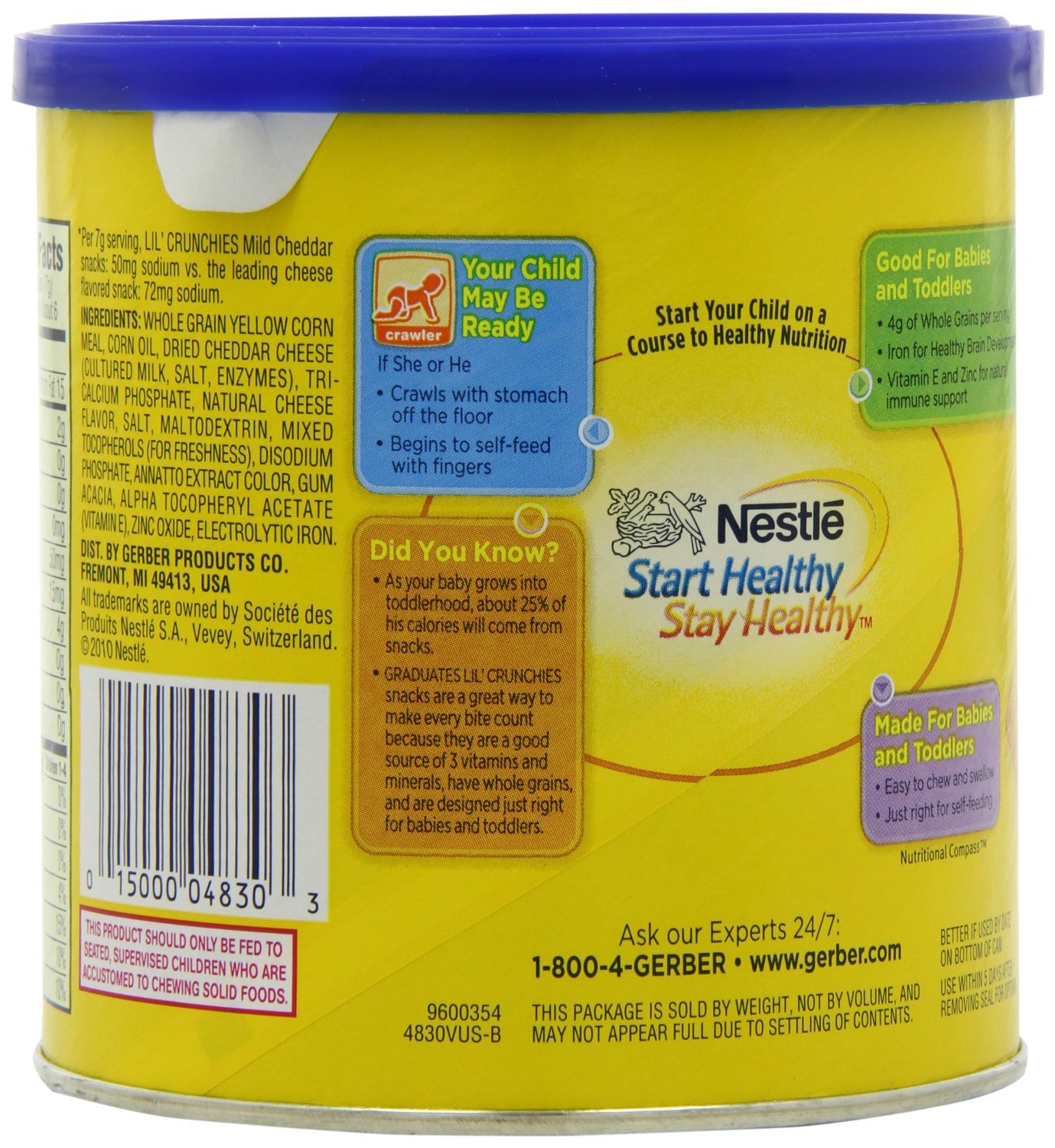 嘉宝gerber 奶酪芝士玉米手指泡芙条 美国原装进口饼干 42g