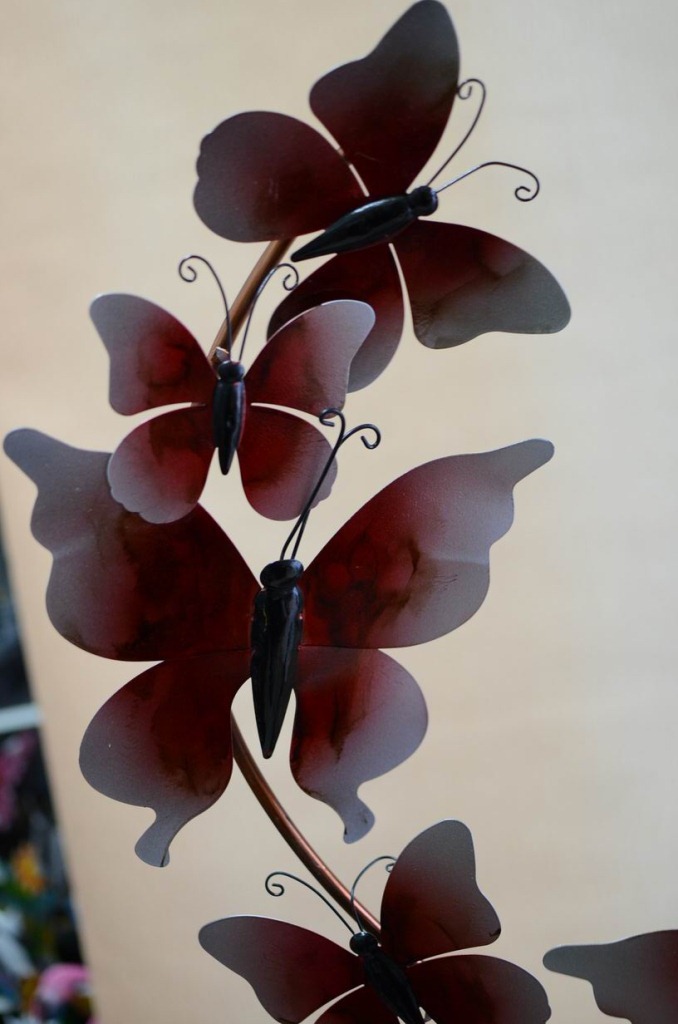 铁艺工艺品批发*户外花园庭院装饰*翩翩蝴蝶 铁艺红蝴