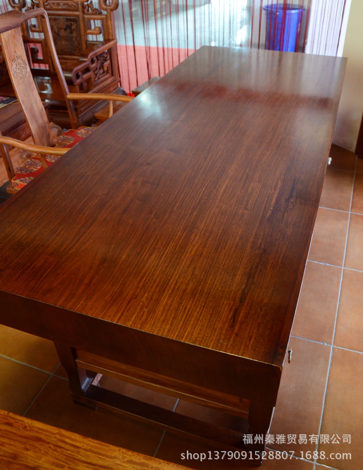 【秦雅贸易】福建木雕之乡 缅甸黄花梨家具 高级黄花梨家具大板