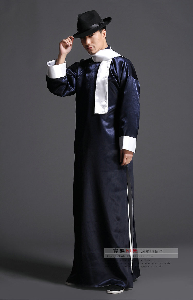 五四青年装民国学生装男士长衫长袍相声服定制演出服装特价 101