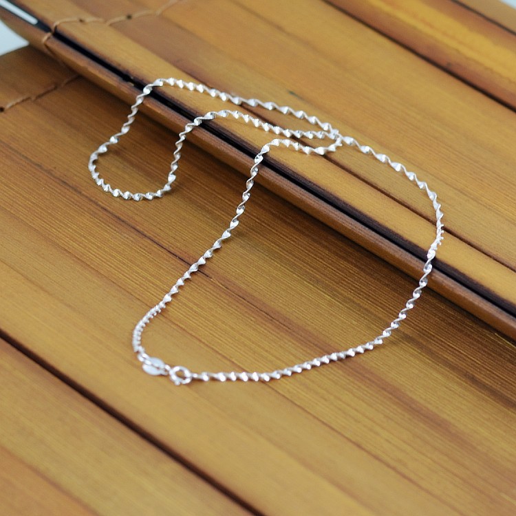 赠送国检测书正品s990纯银双水波链女士纯银项链540063