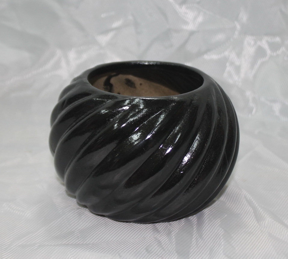 陶瓷花盆批发 时尚创意花器 盆景花插 工艺园艺 a1002黑