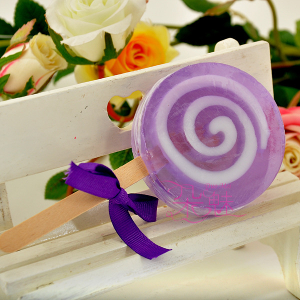 天然无刺激保湿美白儿童精油皂 棒棒糖手工皂儿童皂创意礼品