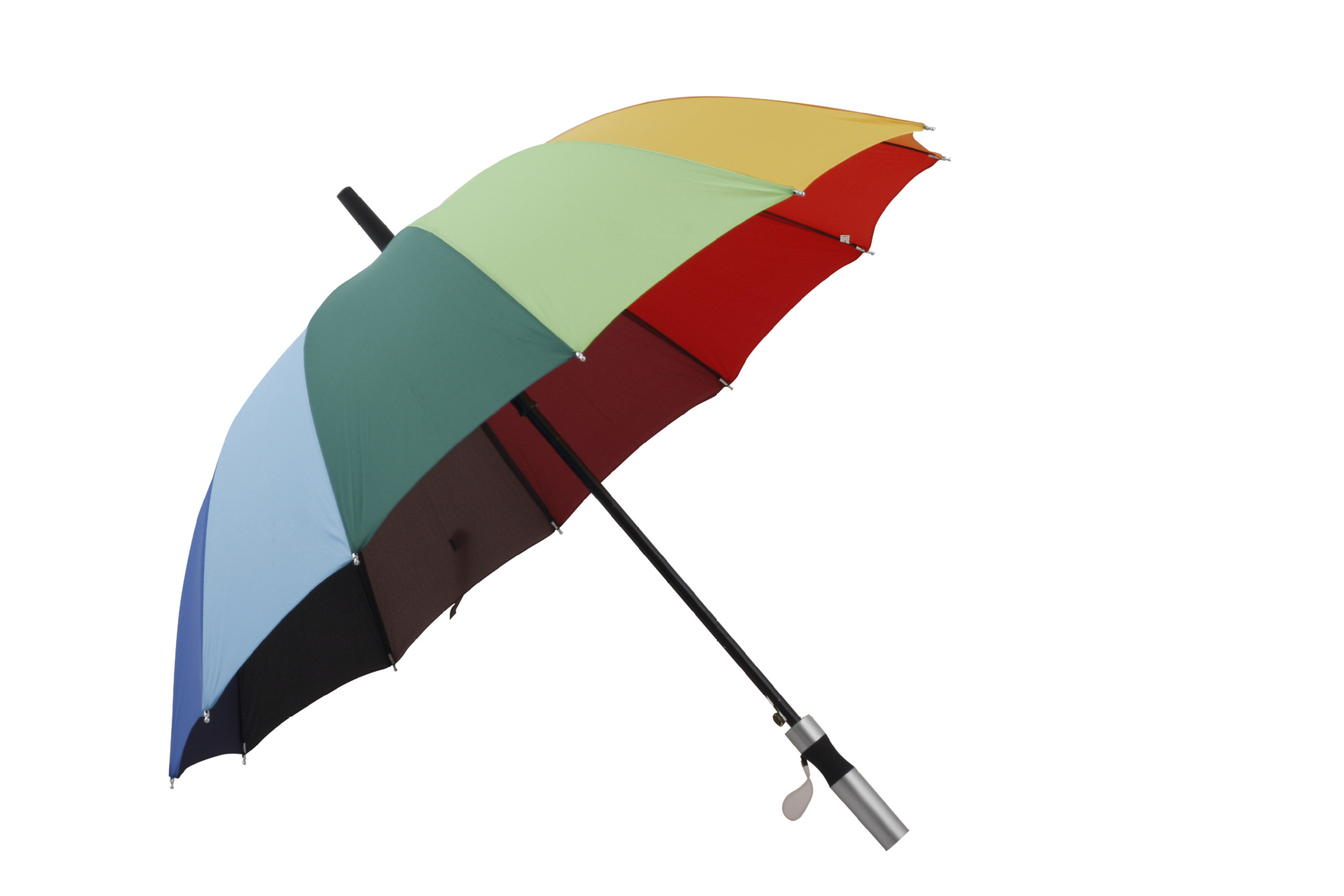 厂家直销12片碰起彩虹伞七彩直杆伞晴雨伞广告伞礼品伞