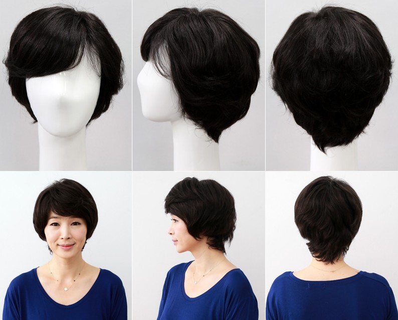 【手织真人假发套韩版时尚真发妈妈款lady-w20】价格,厂家,图片,假发