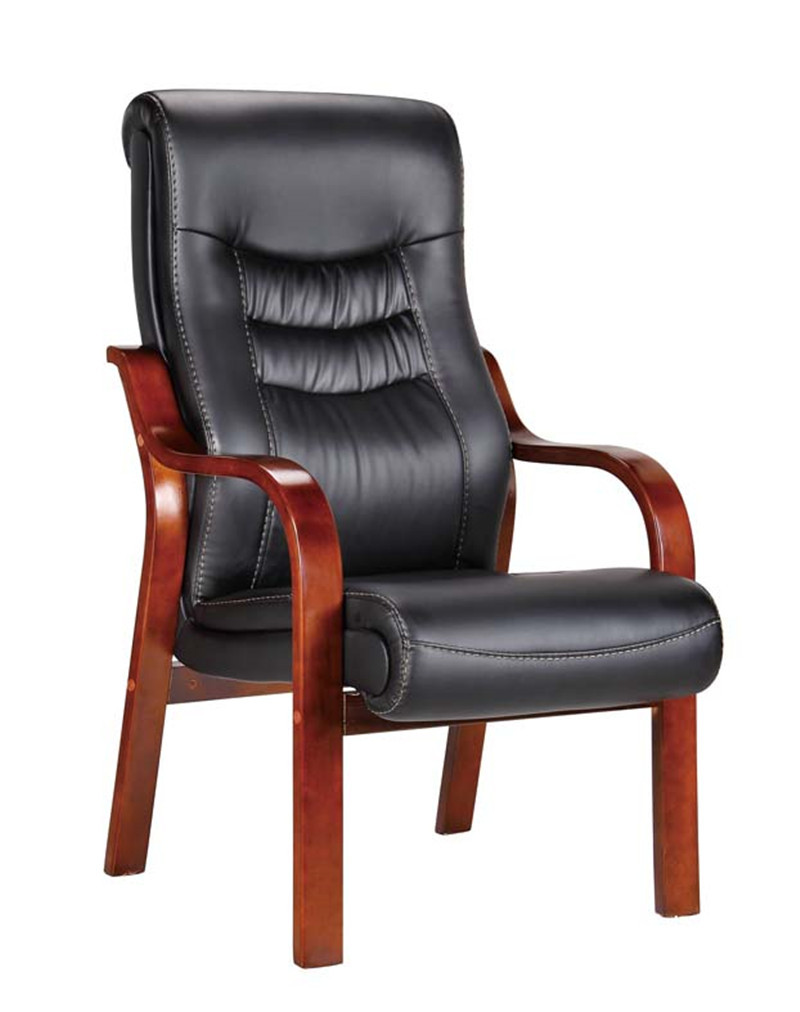 陌益特伍德木质四脚系列会议椅办公椅接待椅洽谈椅盟直销黑色