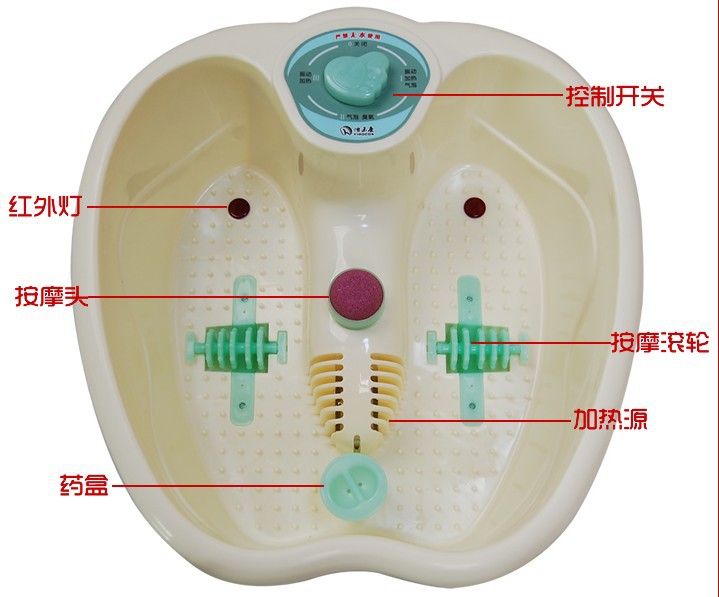 高端康宜ky-5003足浴盆震动气泡红外足底按摩足浴器