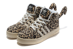 范爷亲着jeremy scott经典豹纹尾巴亲子鞋男女潮流板鞋