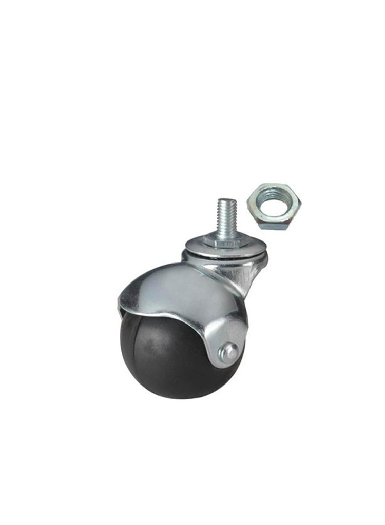 批发加工橡胶球脚轮 款式可分为带底板的球轮 带丝杆的和带插杆的