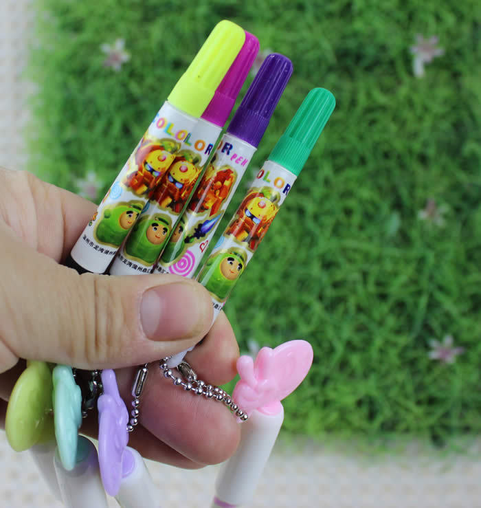 笑脸 手势笔帽 附带一支小水彩笔 中性笔