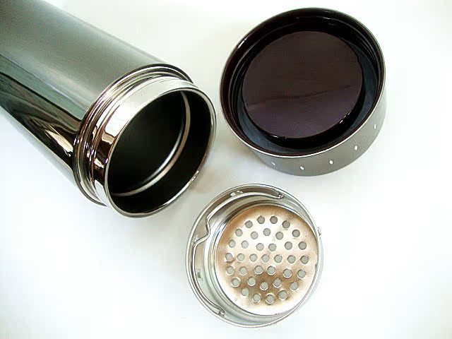 zs-8908 珍水真空杯(黑金刚) 时尚带茶隔杯子 360ml