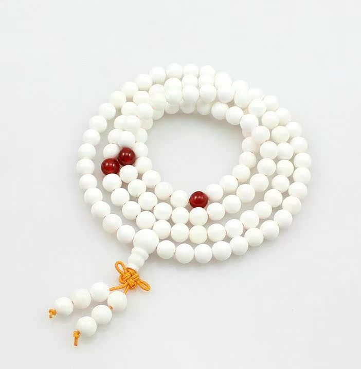 砗磲佛珠手链108颗佛缘乳白色水晶佛珠白砗磲念珠手链厂家批发