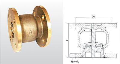 h42x-16t 黃銅法蘭消聲止回閥