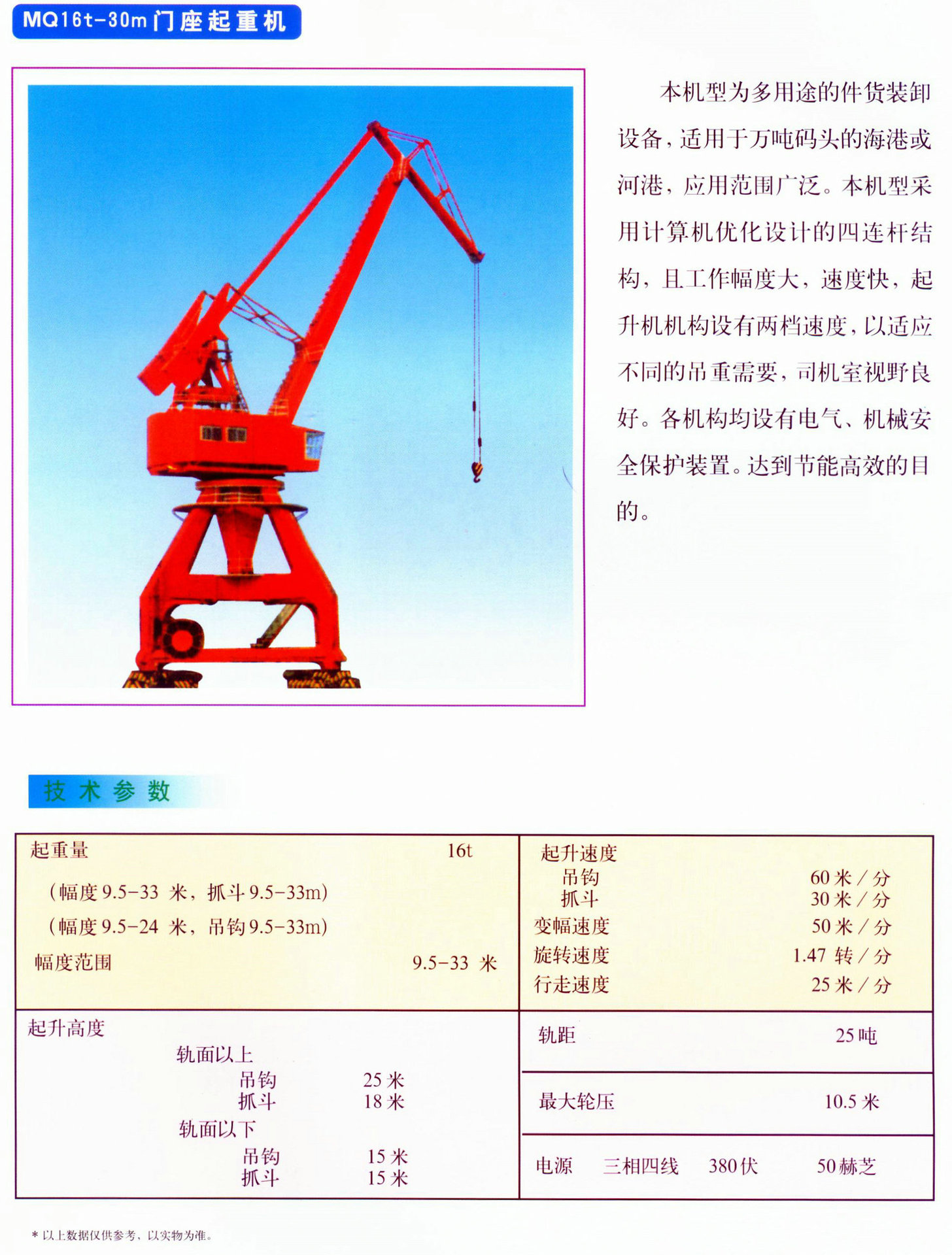 门座式起重机参数图片