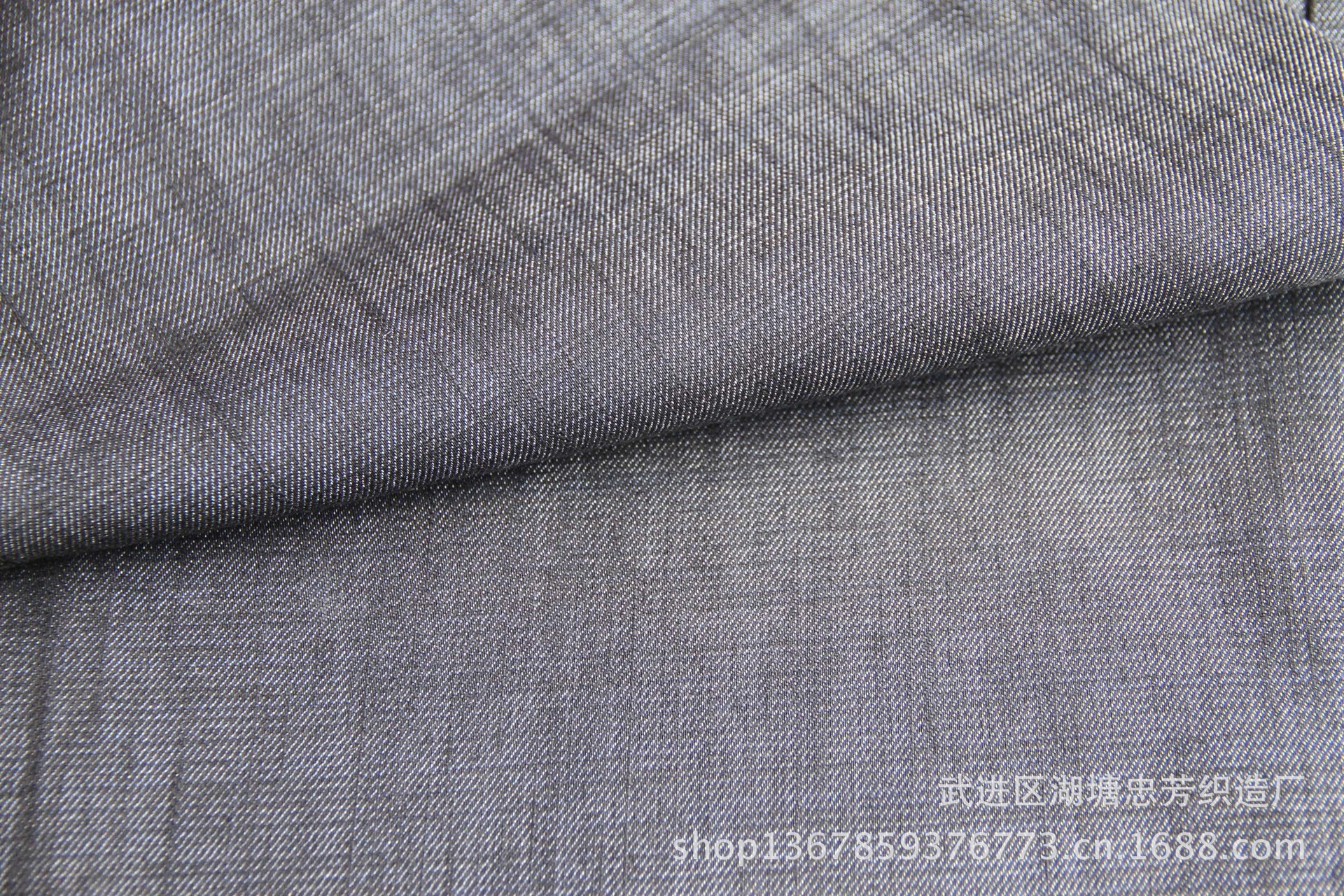 休闲牛仔布男装布料蓝灰-秋冬料(微弹)