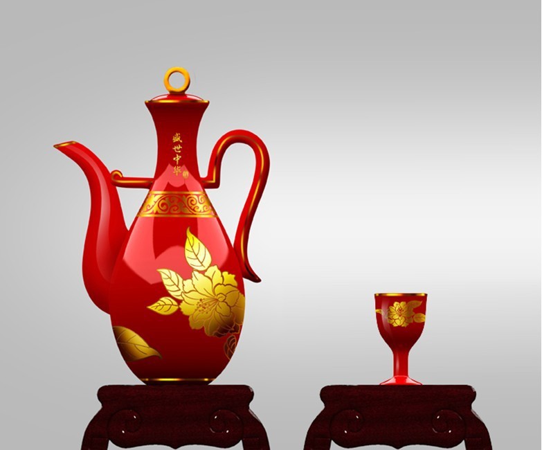 酒瓶水转印贴花_浮雕效果_可撕膜