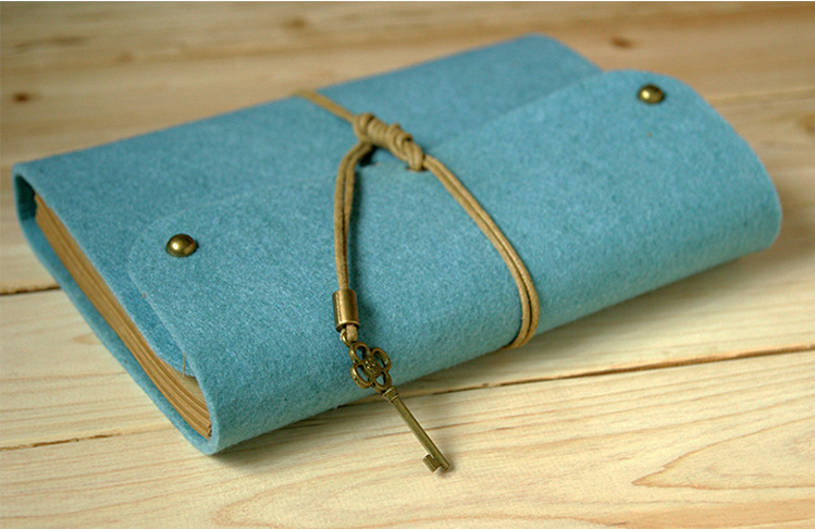 纯色毛毡绑绳同学录创意通用笔记本/活页记事本超值可定做加印log