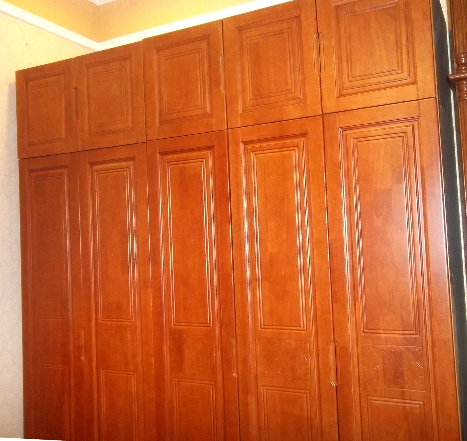 广东家具直销 2012 加高五门衣柜 加顶实木衣柜2.6米高