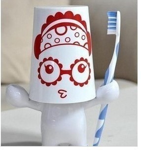 创意家居 加厚洗漱套装爱情大力士 牙刷座