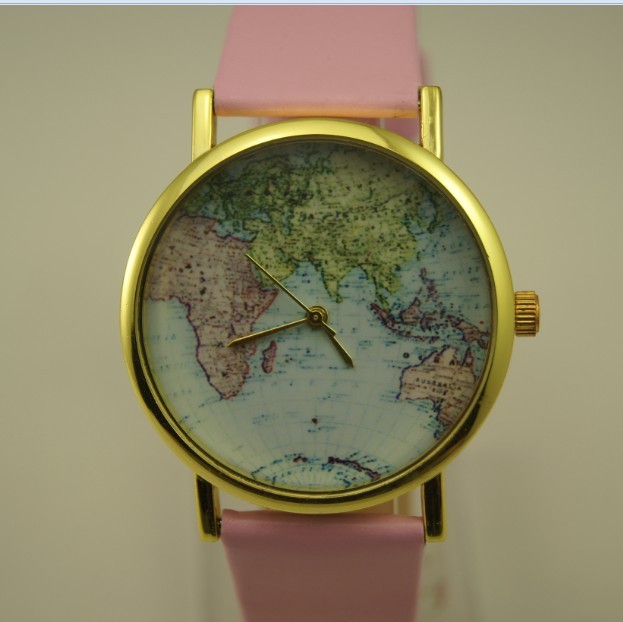 速卖通热销款式世界地图手表批发