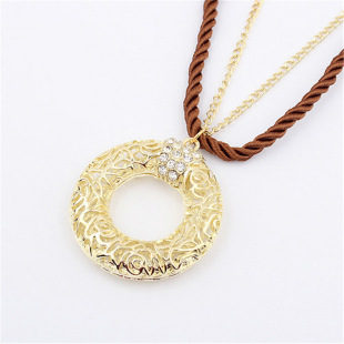 【一件代发】淘宝速卖通 夸张精致镂空幸运圈毛衣链饰品批发