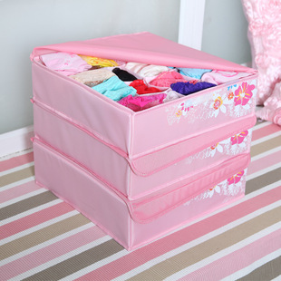 时尚创意 文胸内衣收纳盒 加高内裤有盖三件套整理储物收纳箱