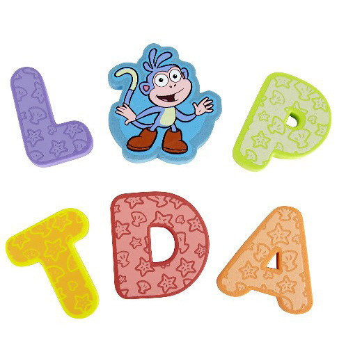 美国munchkin洗澡玩具英文字母贴/朵拉/海绵宝宝/两款可选