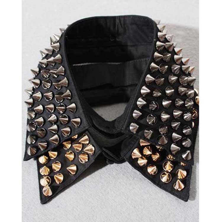 一件代发 新朋克街头铆钉假领衬衣衣领假领子