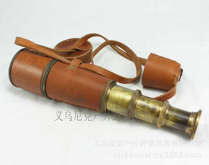 全铜海盗单筒望远镜 收藏观赏镜广角海盗镜