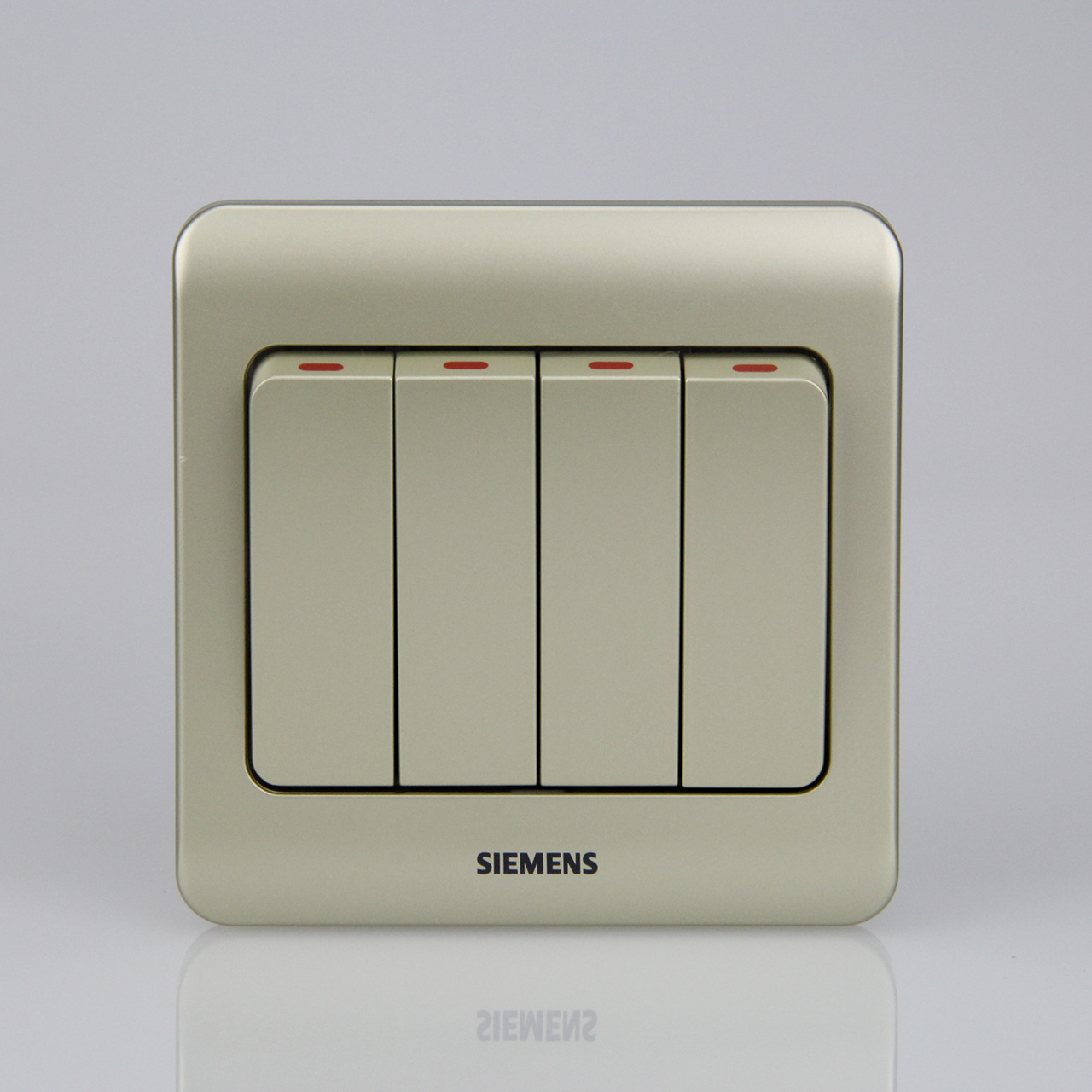 西门子开关正品 远景金棕系列 四联单控开关