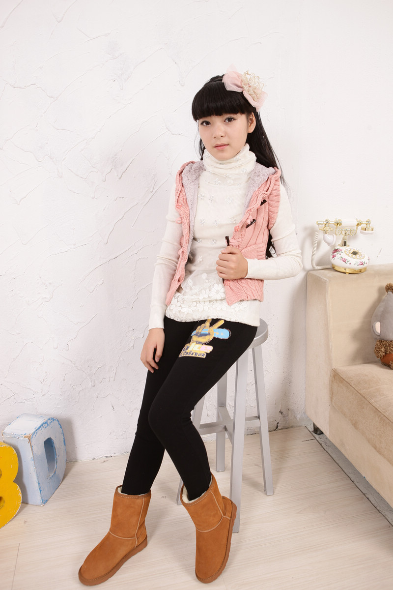 女大童打底裤 13冬款女童裤 中大童加绒加厚女童打底裤厂家批发