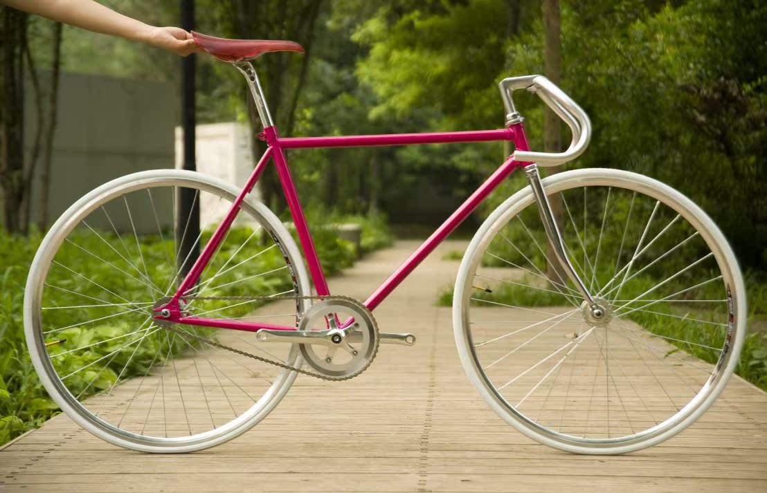 复古竞速死飞套管车架电镀前叉入门竞速死飞车