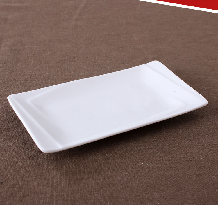 jp11326餐具长方形毛巾碟子陶瓷纯白色餐巾碟创意