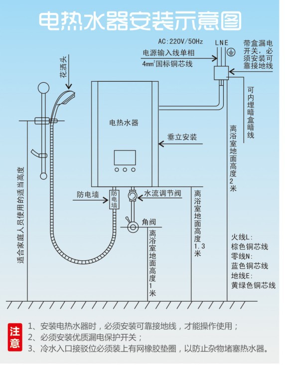 热水器380v接线图图片