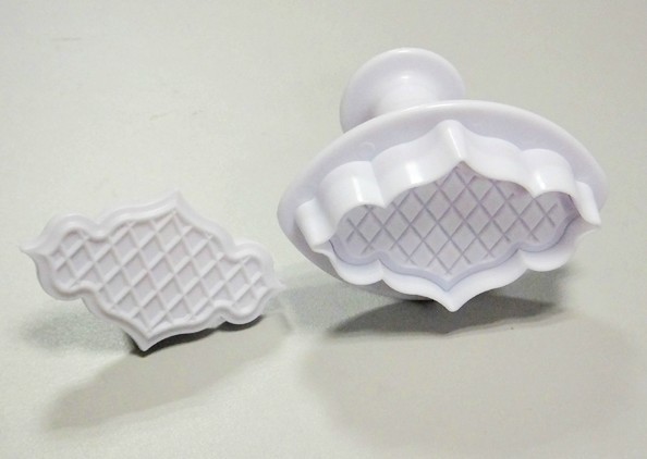 2pcs匾牌凹凸块压花印花模具 翻糖蛋糕花形花艺模具 翻糖工具批发