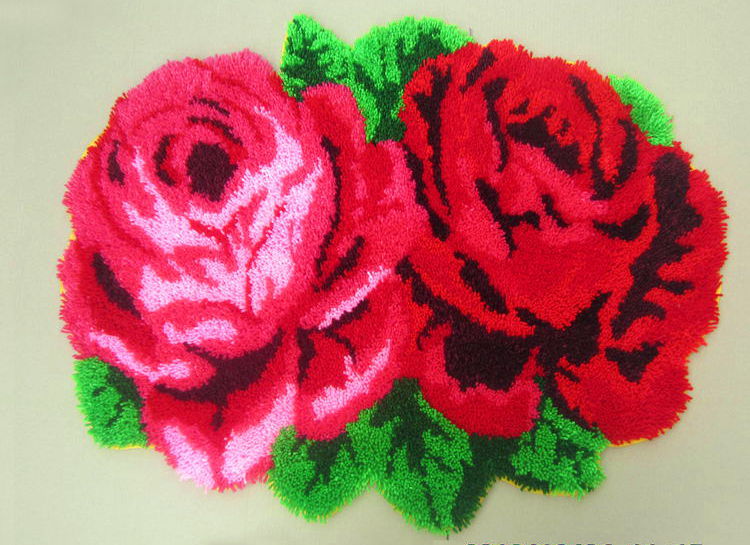 金典公司新品106*78尺寸大红花地毯绣 段段绣 毛线绣全国招商