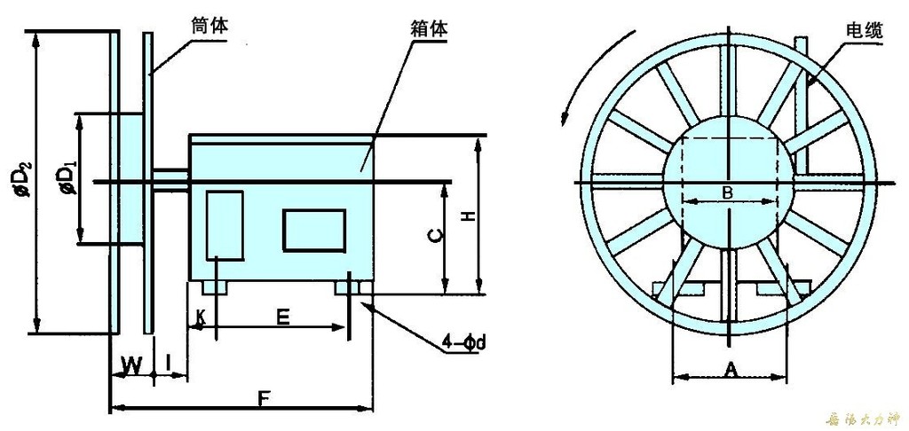 弹簧式电缆卷筒说明书图片