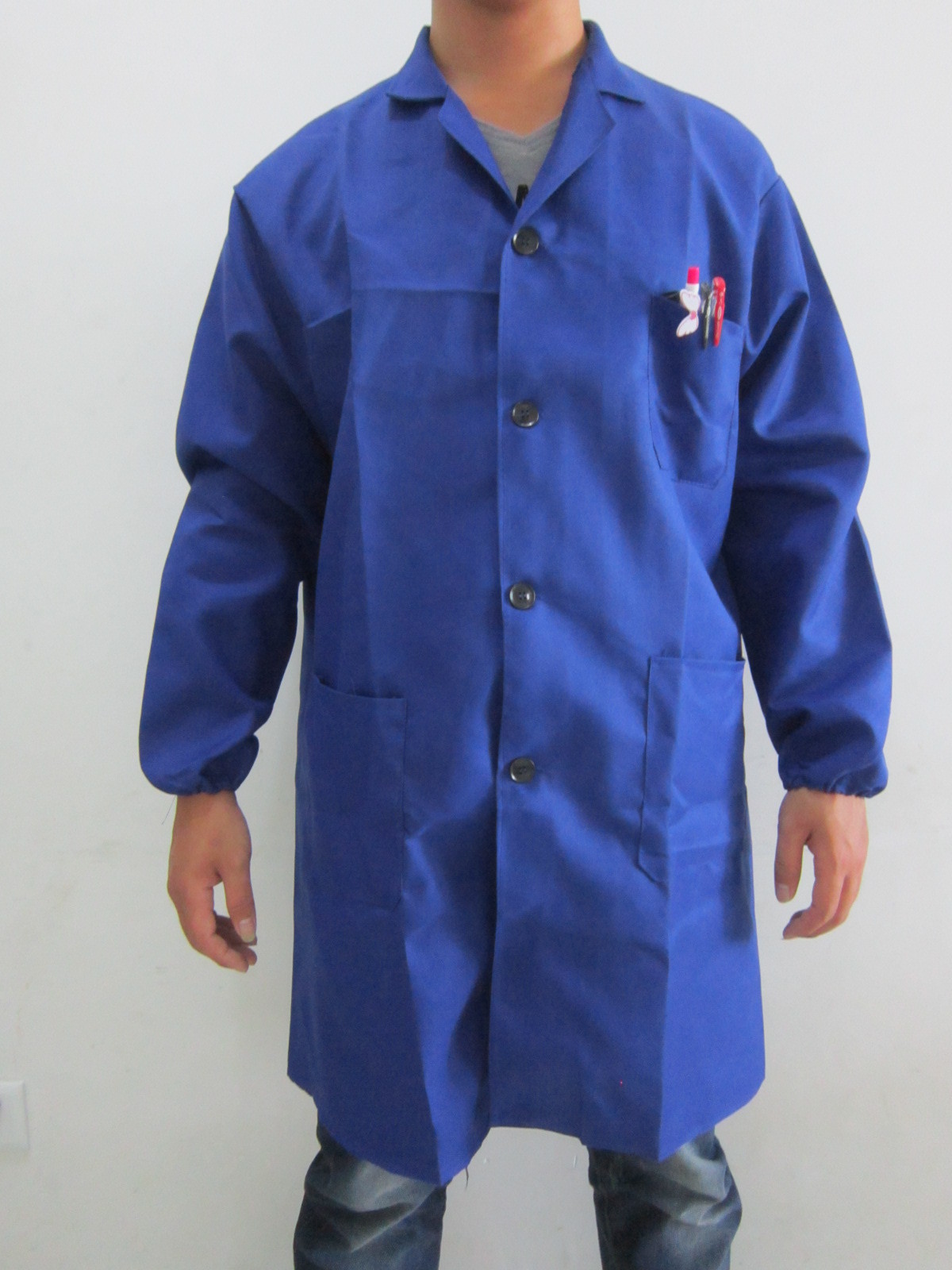 长袖蓝大褂防尘食品搬运饲料养殖劳保工作服搬运工作服印字定制