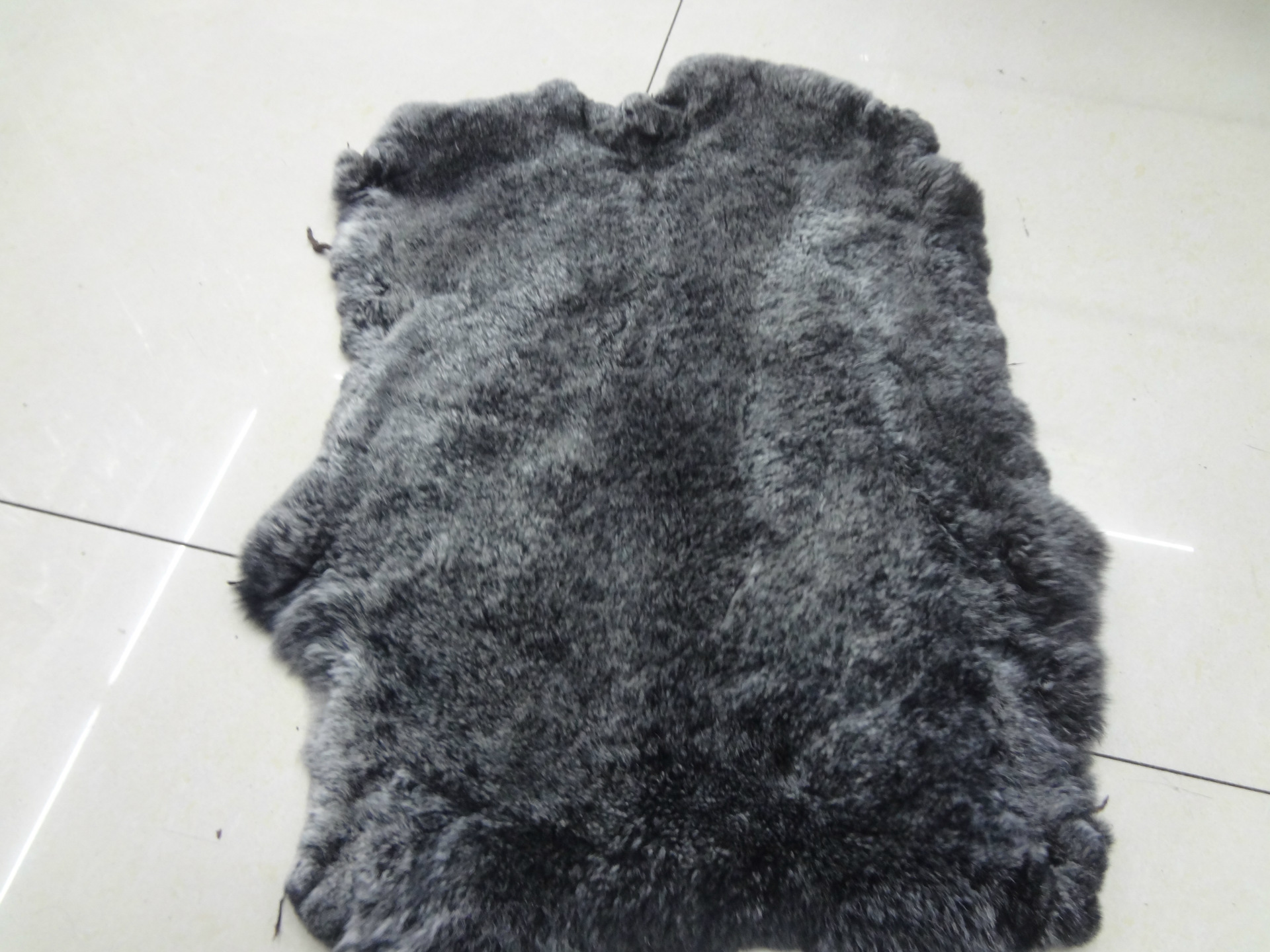 厂家直销 黑底白尖草上霜獭兔毛 冬季顶级优质特大