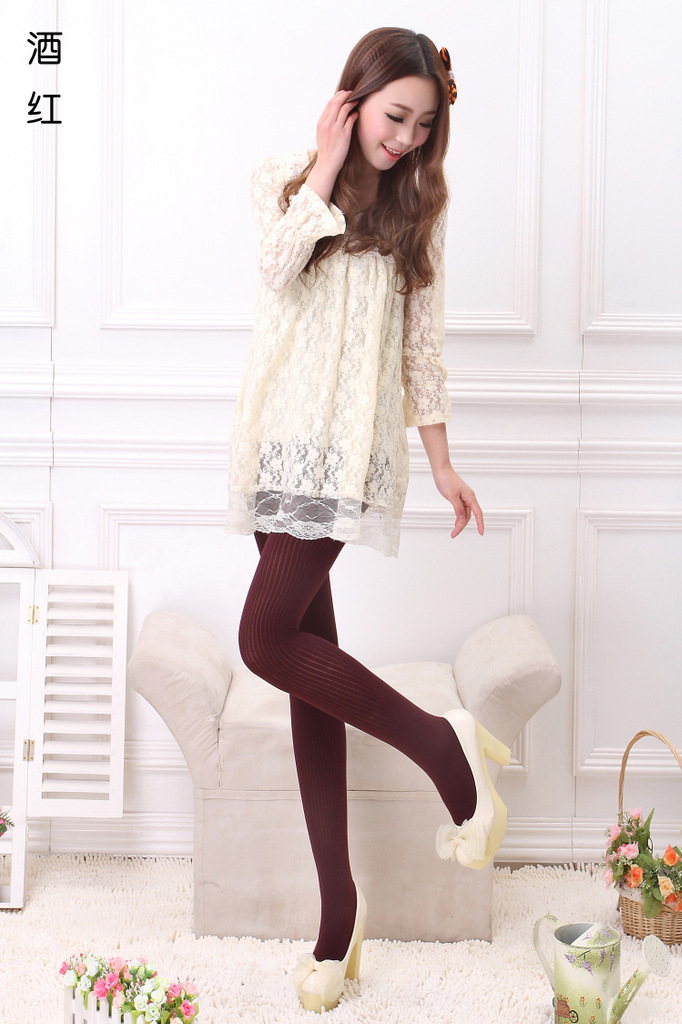 mt011 春秋款 女 竖条纹时尚显瘦 打底裤袜丝袜连裤/踩脚袜裤图片_35