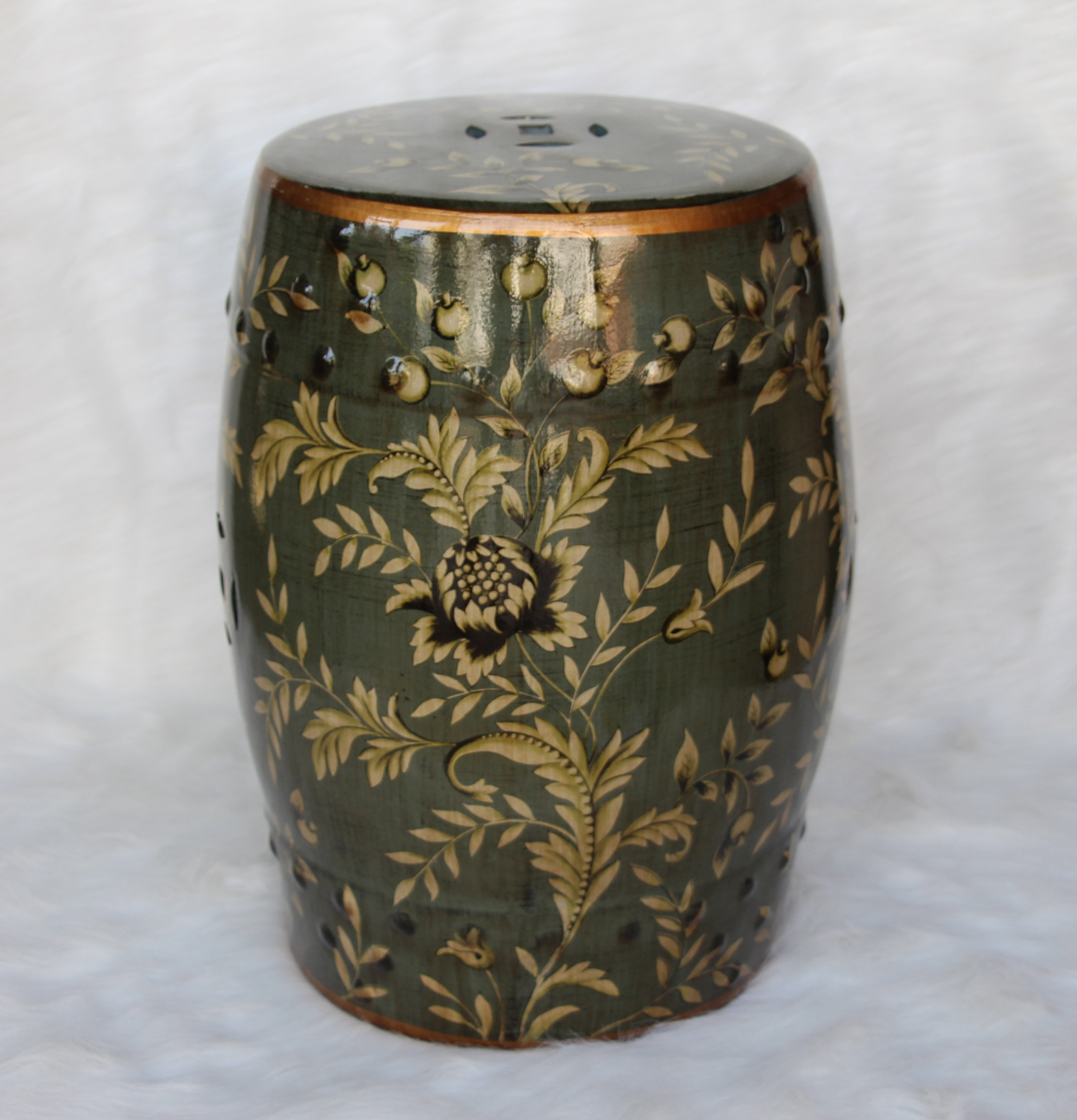 厂家直销美式乡村新中式经典客厅居家梳妆换鞋凳陶瓷鼓凳工艺品